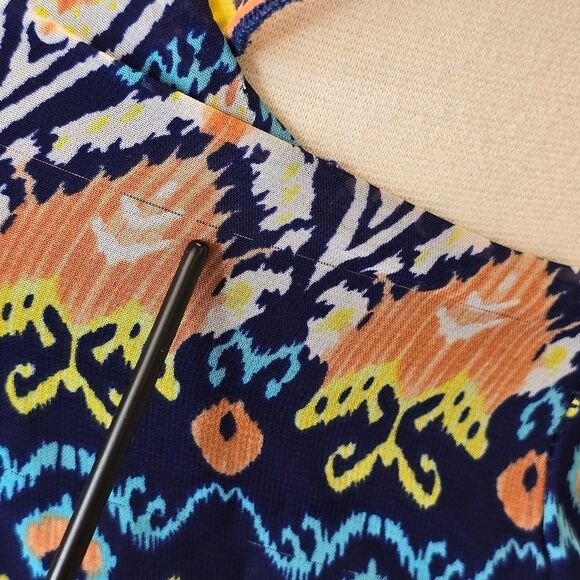 Peach Royal Women's Aztec Print Off Shoulder Mini Dress S - Picture 16 of 16